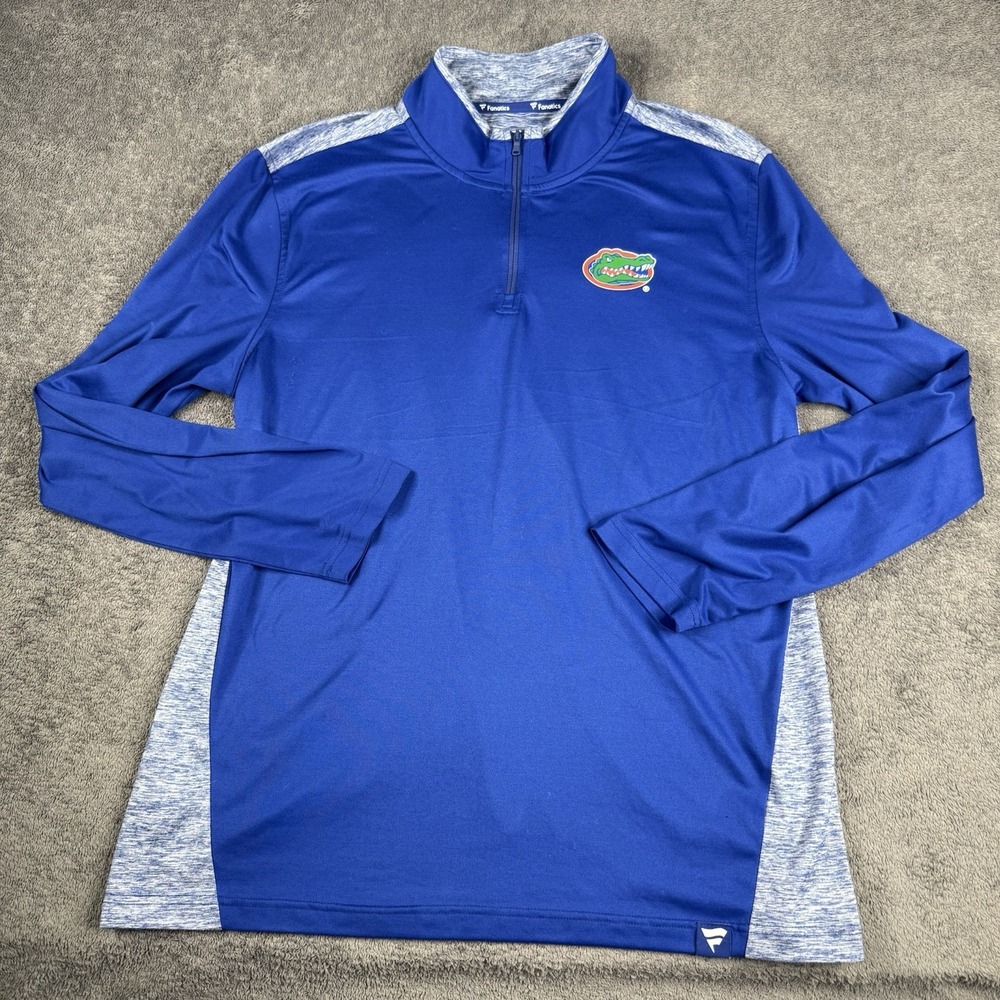 Florida Gators 1/4 Zip Blue Pullover Men's Large Lightweight Fanatics